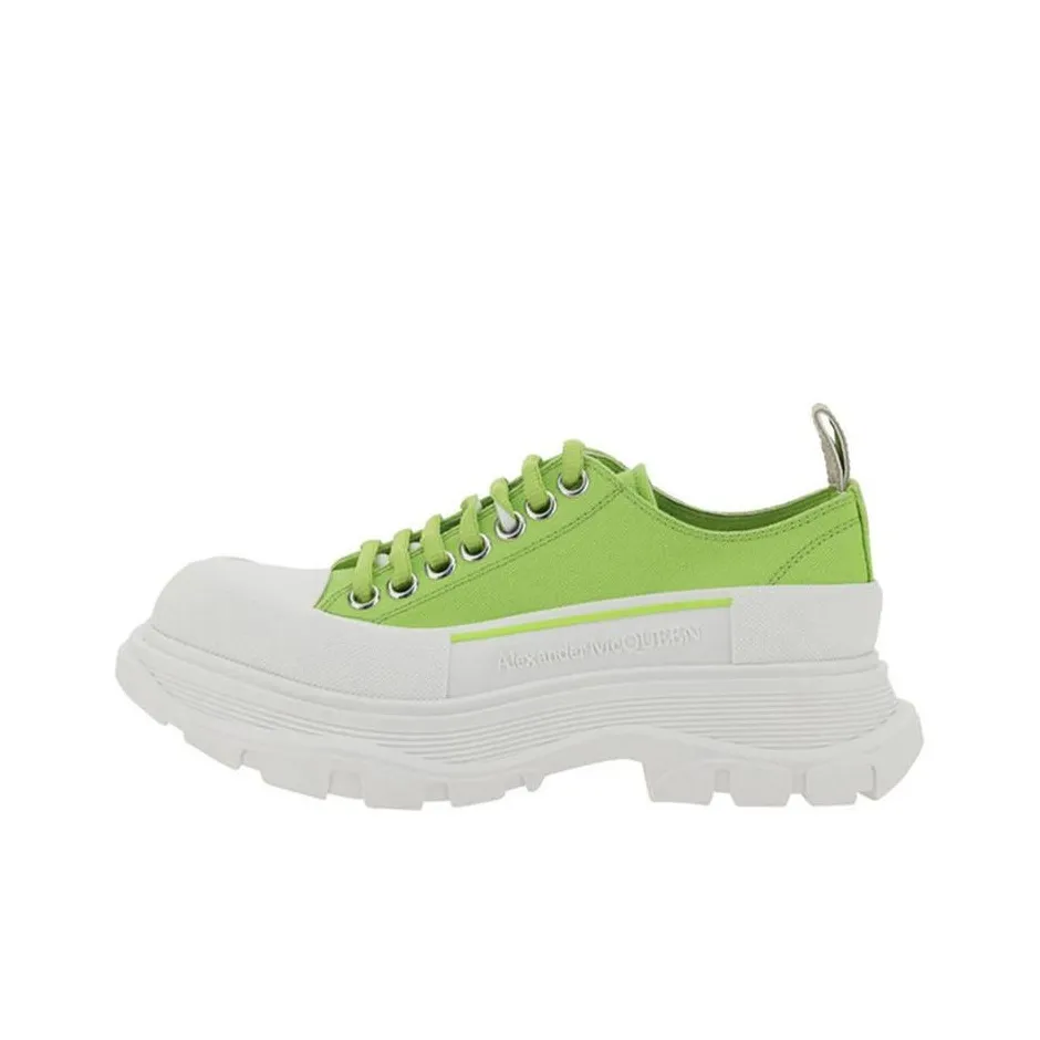 Alexander McQueen Tread Slick Low Lace Up 'Lime Green White' Women's