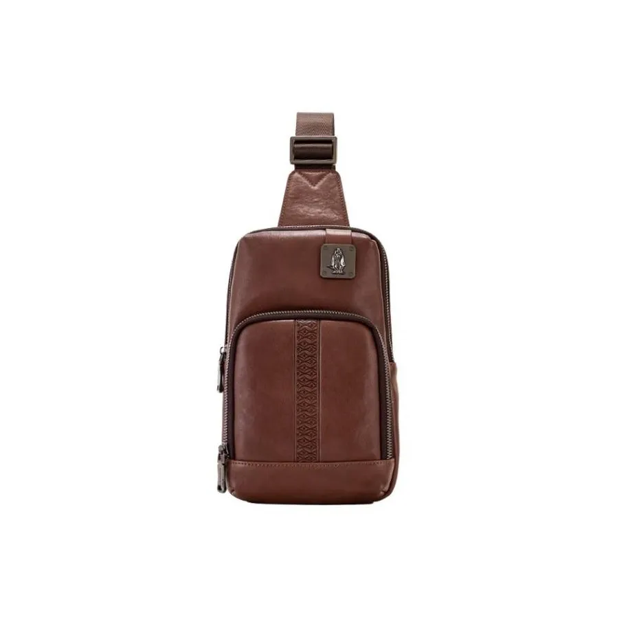 Hush Puppies Коровья кожа Сумка через плечо Рюкзак Путешествие Sling Сумка Маленький Мужской Кофе