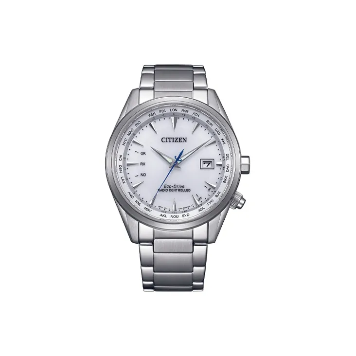 CITIZEN Светильник Кварцевый механизм Нержавеющая сталь Ремешок Часы Мужские Белый циферблат CB0270 87A