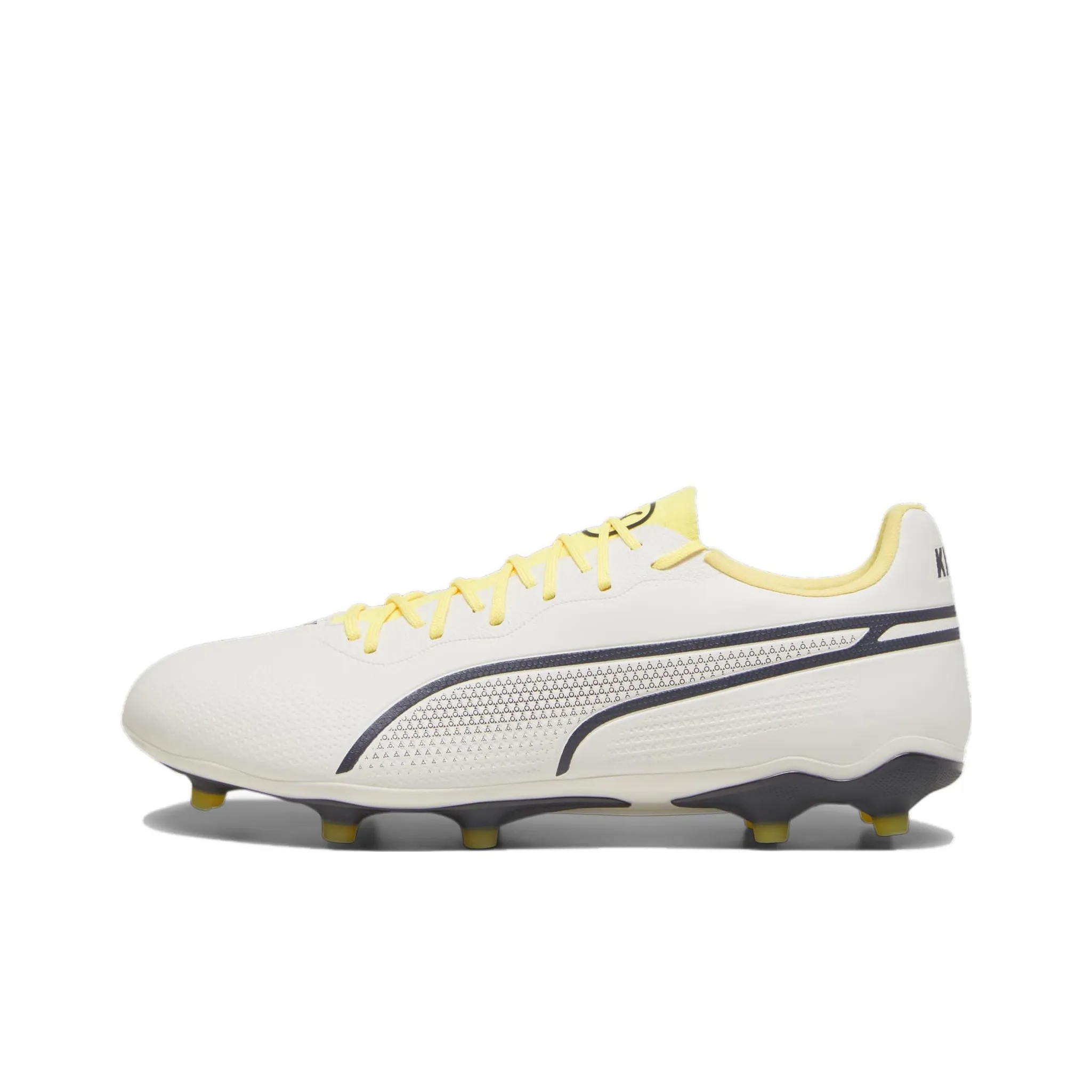 PUMA King Pro Soccer Shoes Men Low Top Beige Yellow Black