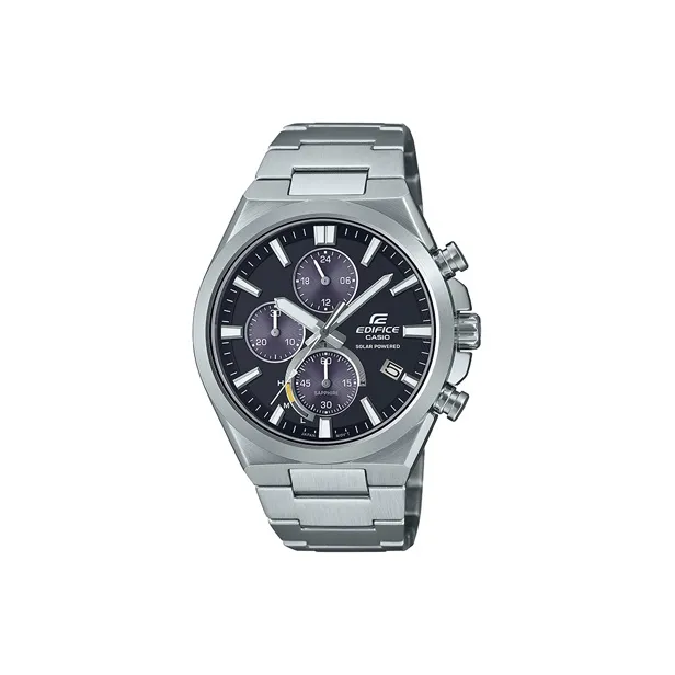 CASIO EDIFICE 3 Eye Кварцевый механизм Резиновый ремешок Часы Мужские Черный циферблат