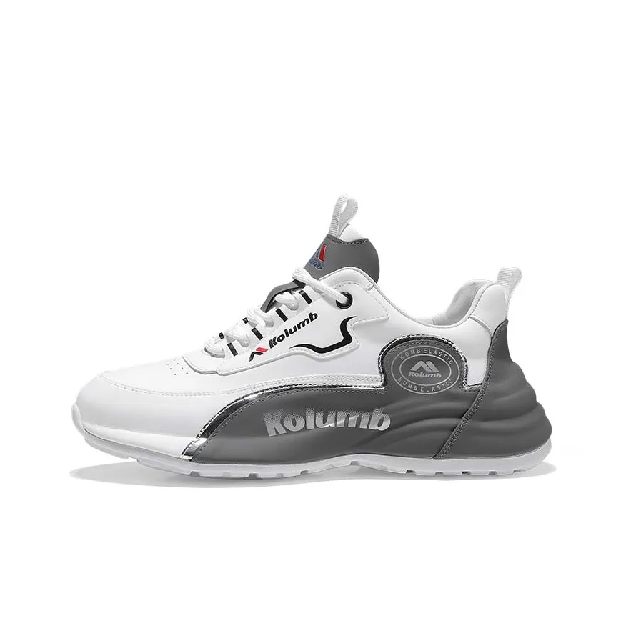 KOLUMB Амортизация Износостойкий Низкий Топ Уличная Обувь Мужская Белый Серый