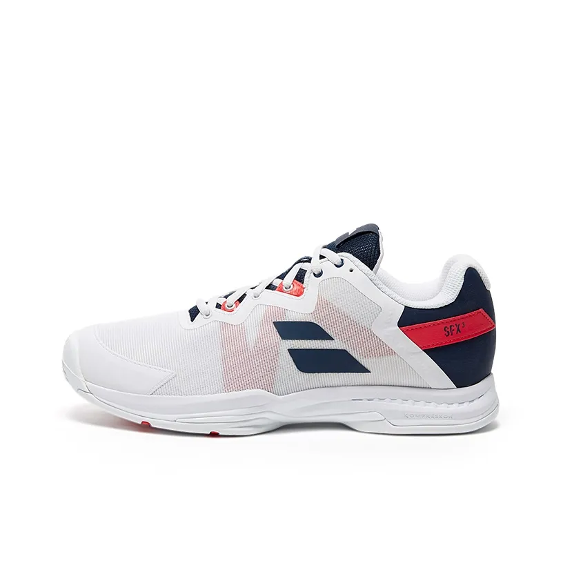 Babolat Anti Slip Wear Resistant Low Top Tennis Shoes Men's White