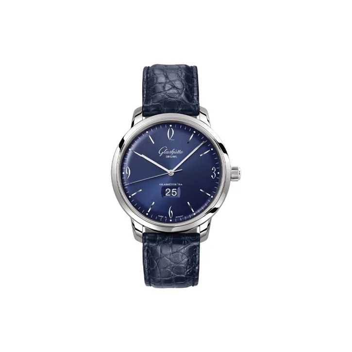 GLASHUTTE ORIGINAL Automatic Mechanical Movement Men's Watches Watch Blue Dial Genuine Leather Strap