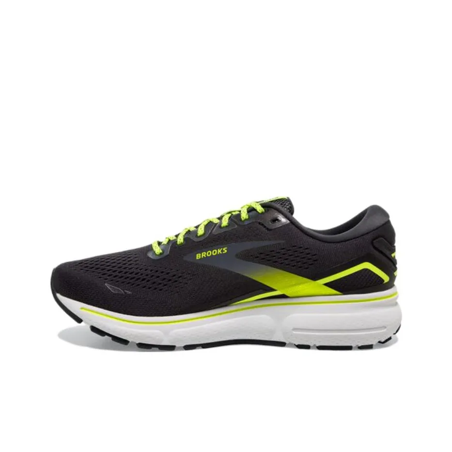 Brooks Ghost 15 Slip Resistant Shock Absorbers Low Top Running Shoes Women's Black Yellow