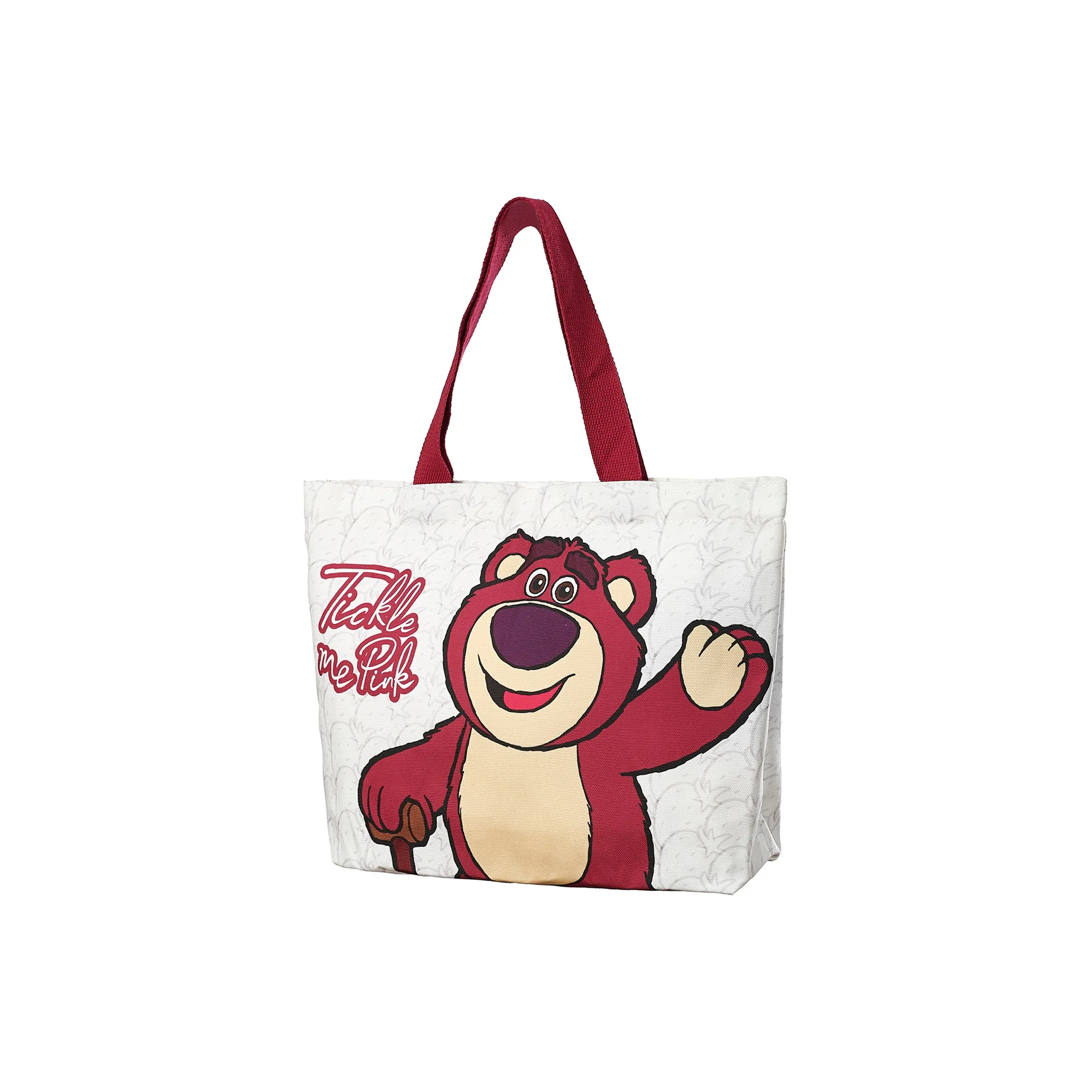 Disney Холст Тоут Сумка Сумка для покупок Холст Сумка Сумка Сумка через плечо Стандартная Женская Strawberry Bear С принтом