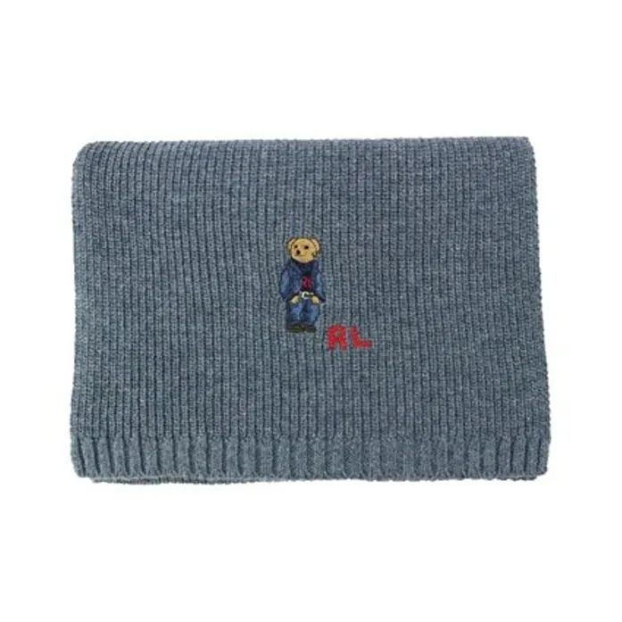 Polo Ralph Lauren Knit Scarves Unisex Blue Gray