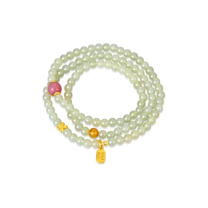 Emerald Dynasty Hetian Jade Pale Greenish White Jade Unisex