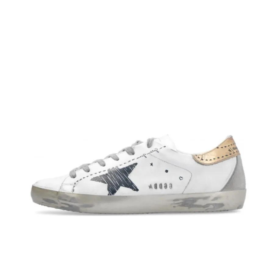 Golden Goose Super Star Stylish Skateboarding Shoes Women's White Vintage Version