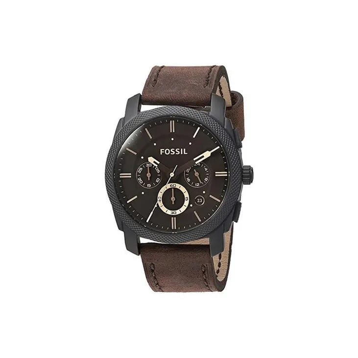 FOSSIL Machine Made Collection Кварцевые Мужские Наручные Часы Кожаный Ремешок 42 мм Коричневый Циферблат Часов Мужские Часы