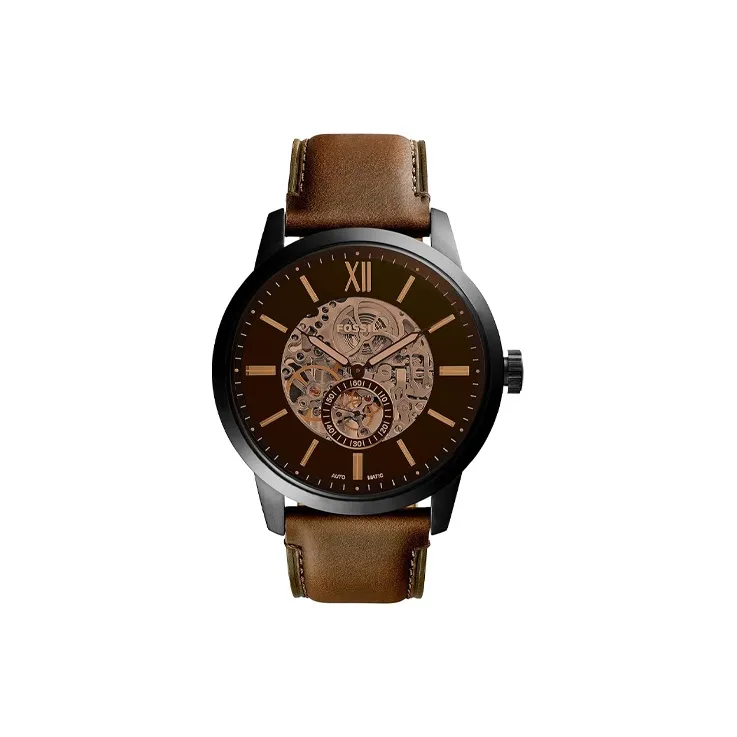 FOSSIL Wrist Watch Automatic Mechanical Movement Leather Watch Bands Black Dial Men's Watches