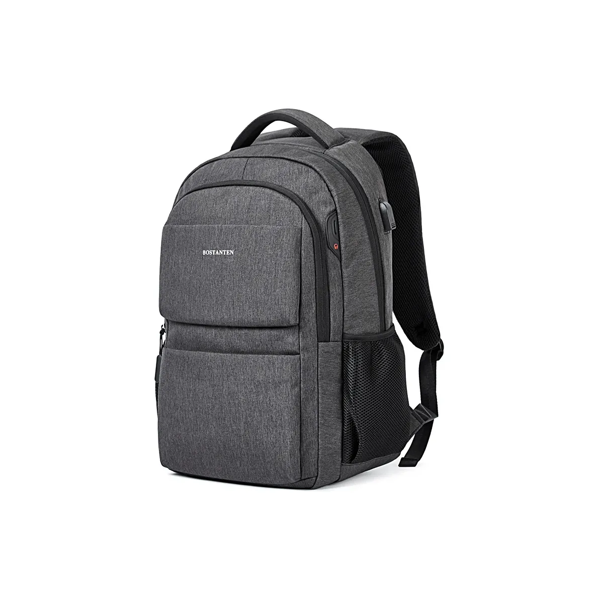 BOSTANTEN Fabric Business Travel Backpack 15.6 Inches Book Backpack Regular Unisex Dark Gray, Black, Light Gray