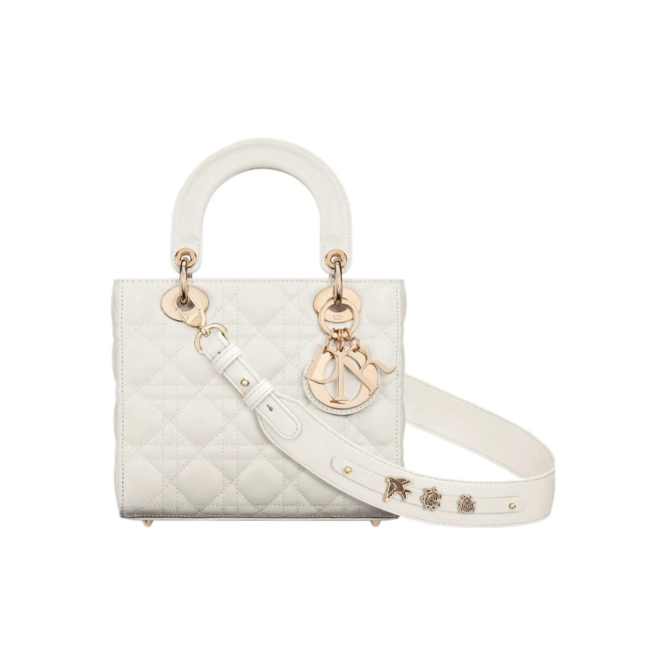 DIOR Lady Dior My ABCDior Lambskin Lady Dior Bag, Shoulder Bag, Crossbody Bag, Handbag Trumpets Women's Latte White