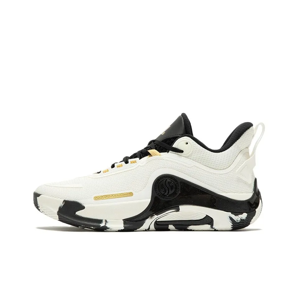 361° AG Износостойкие Дышащие Низкие Баскетбольные Кроссовки Мужские Белый Золото