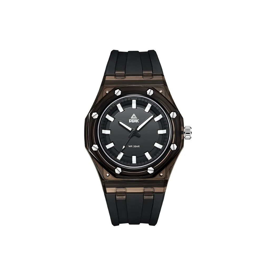 PEAK Colorful Series Кварцевый механизм Силиконовый ремешок Часы Мужские Черный циферблат
