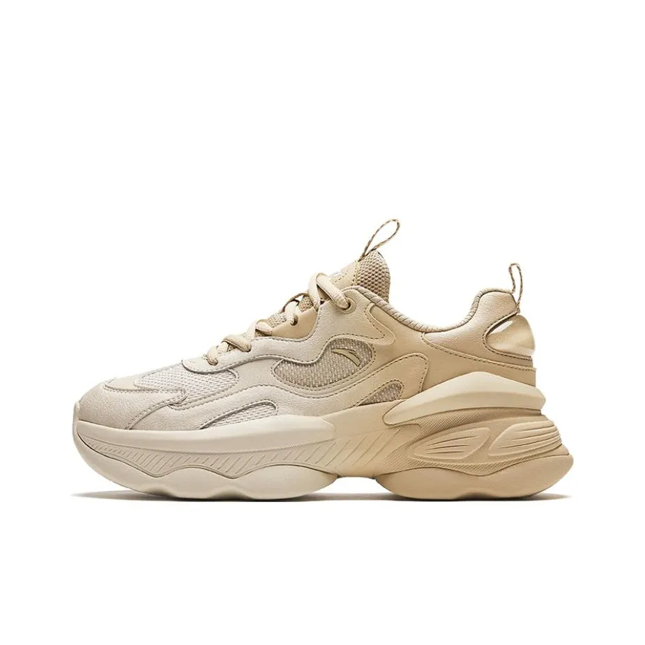 Anta Durable Breathable Low Top Casual Shoes Women
s Beige