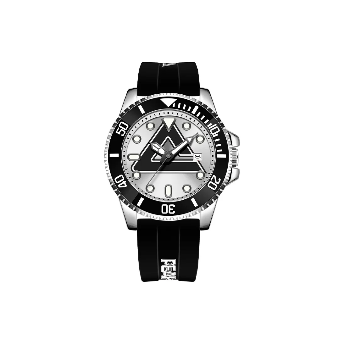 PEAK Diving Collection Зеленый Вода GOD Кварцевый механизм Силиконовый ремешок Часы Мужские часы Белый циферблат