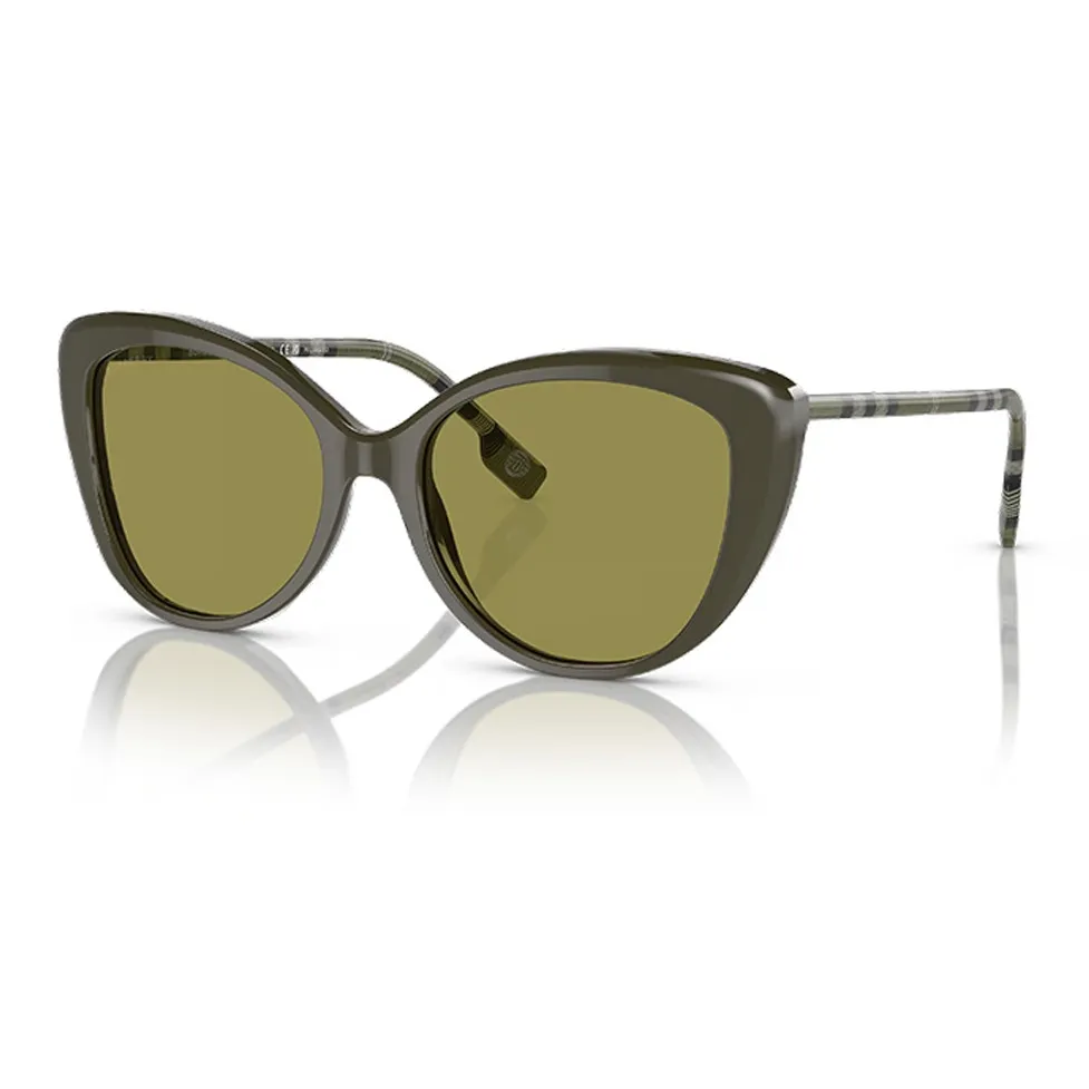 Burberry Пластиковая оправа Кошачий глаз Солнцезащитные очки Женские Зеленый