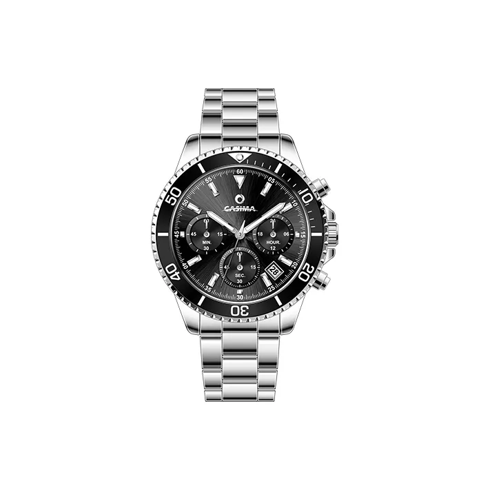 CASIMA Кварцевый механизм ремешок из нержавеющей стали часы для мужчин зеленый циферблат