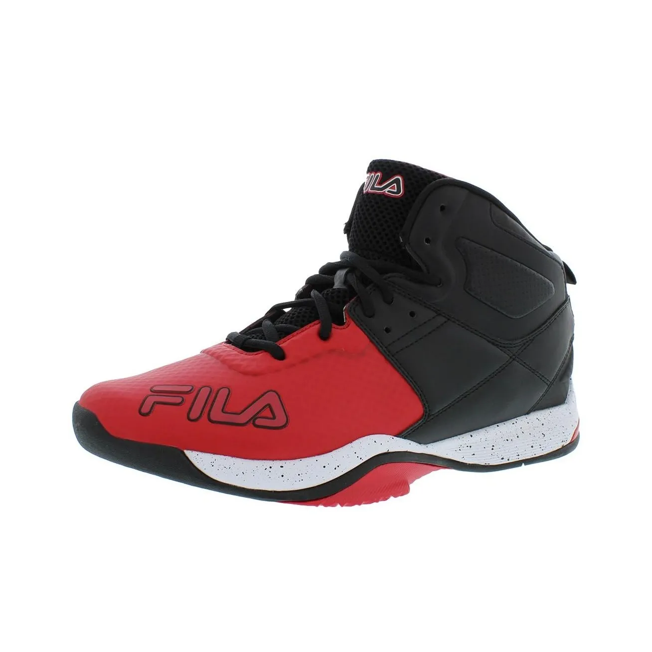 FILA Wear resistant And Lightweight Mid Top Casual Shoes Men's Black Red
