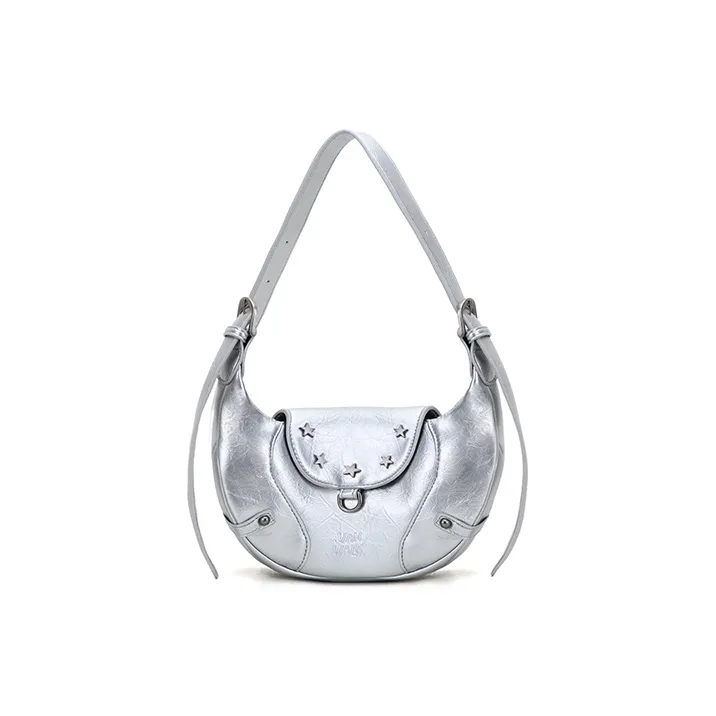 VANWALK PU Portable Crossbody One Shoulder Bag Regular Women's Silver Gray/Beige Apricot/Black