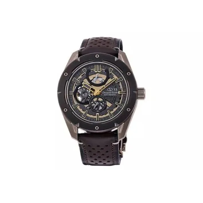 ORIENT STAR Automatic Mechanical Movement Leather Strap Watch Men's Watches Gray Dial
