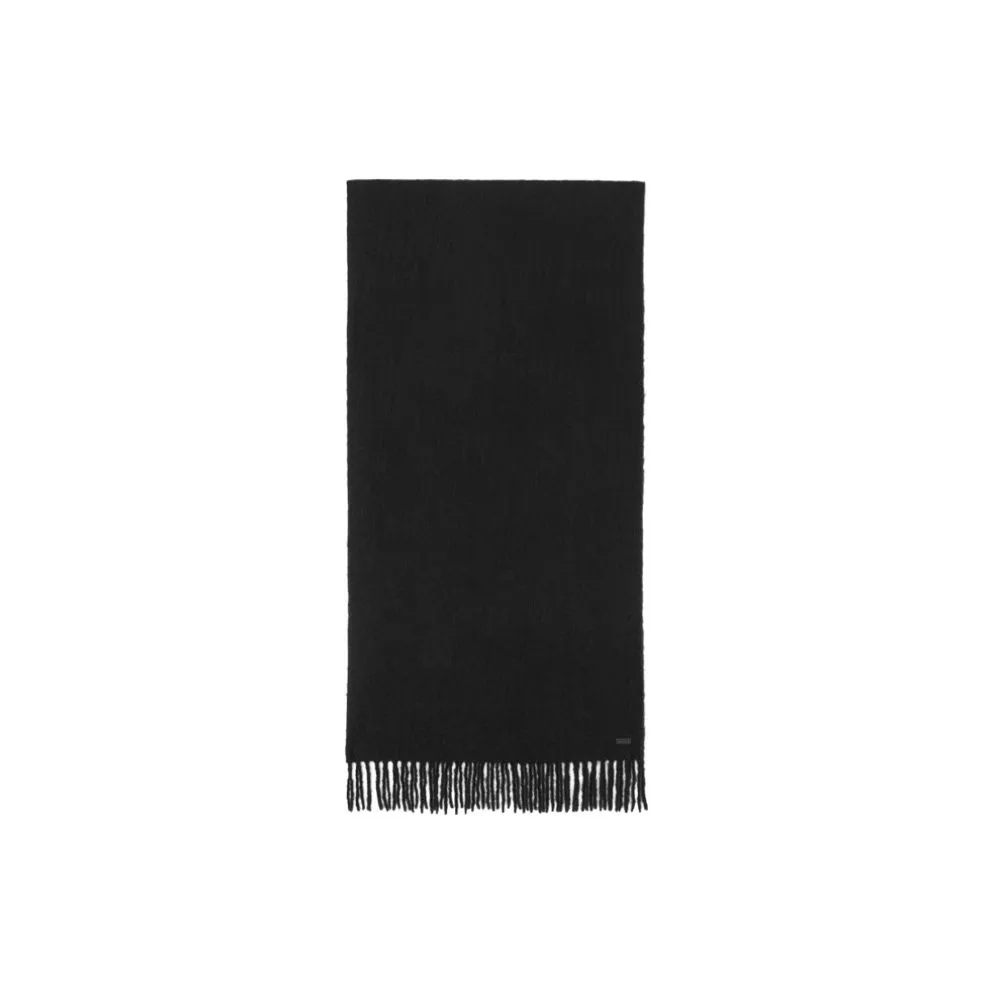 SAINT LAURENT 1980s Fringed Wool Scarf