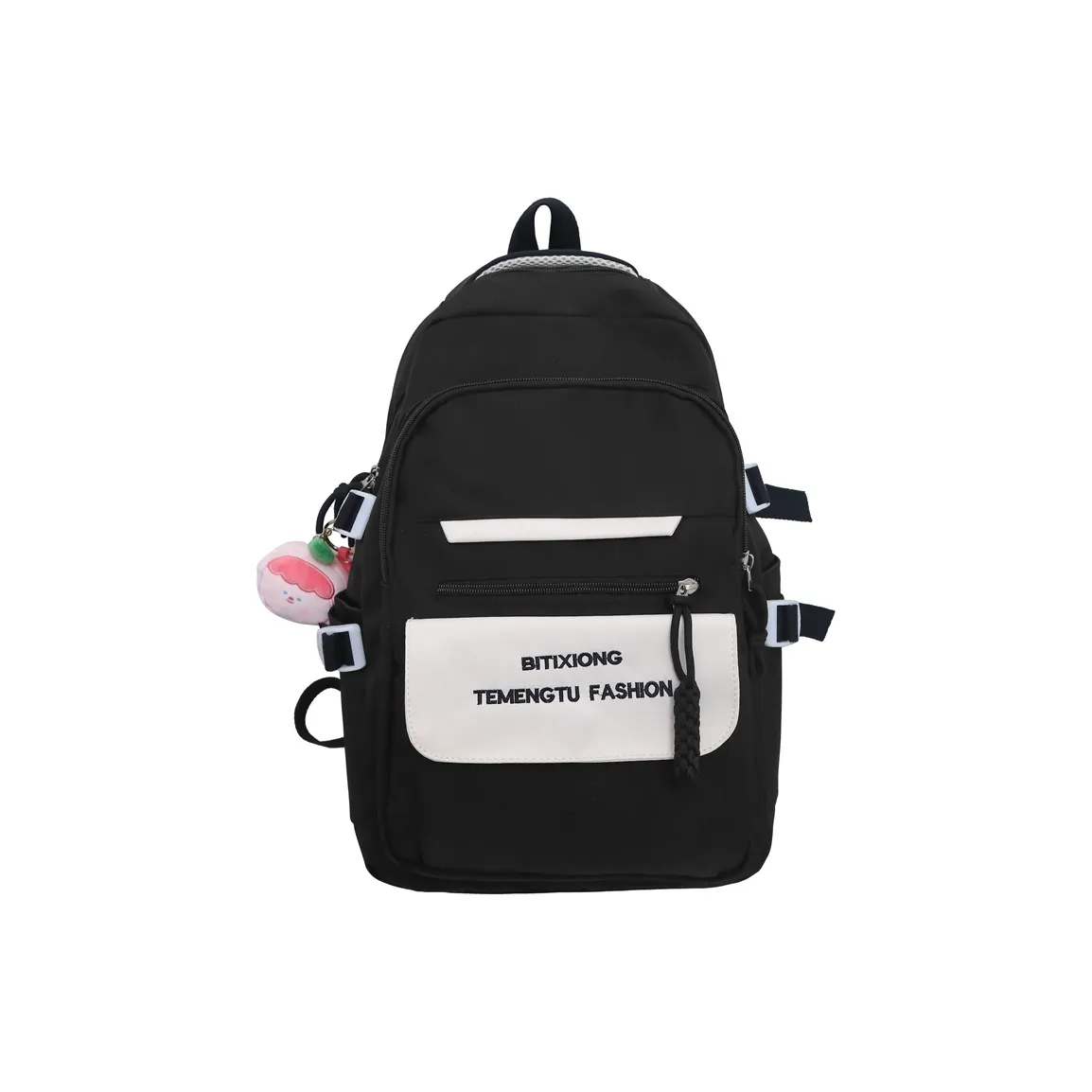 NIGEER Nylon Backpack Medium Size Women's Black/Green/Pink/Yellow