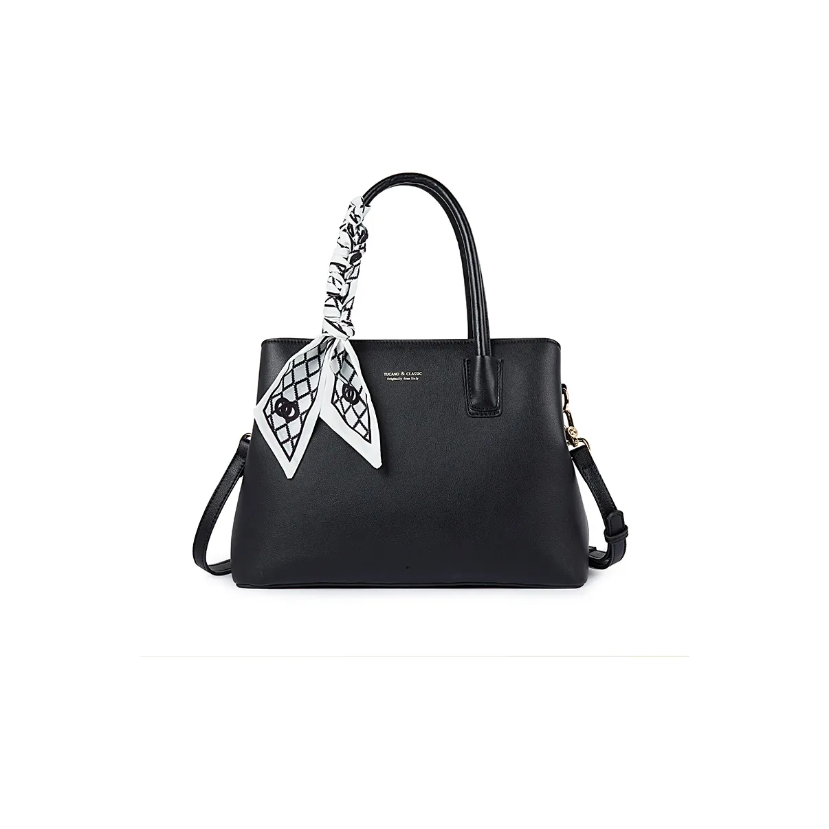 TUCANO Cow Leather One Shoulder Handbag Medium Size Women's Classic Black