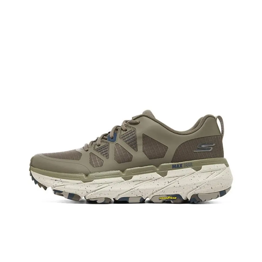 Skechers Cushioned Wear Resistant Water Resistant Low Top Casual Running Shoes Men's Brown