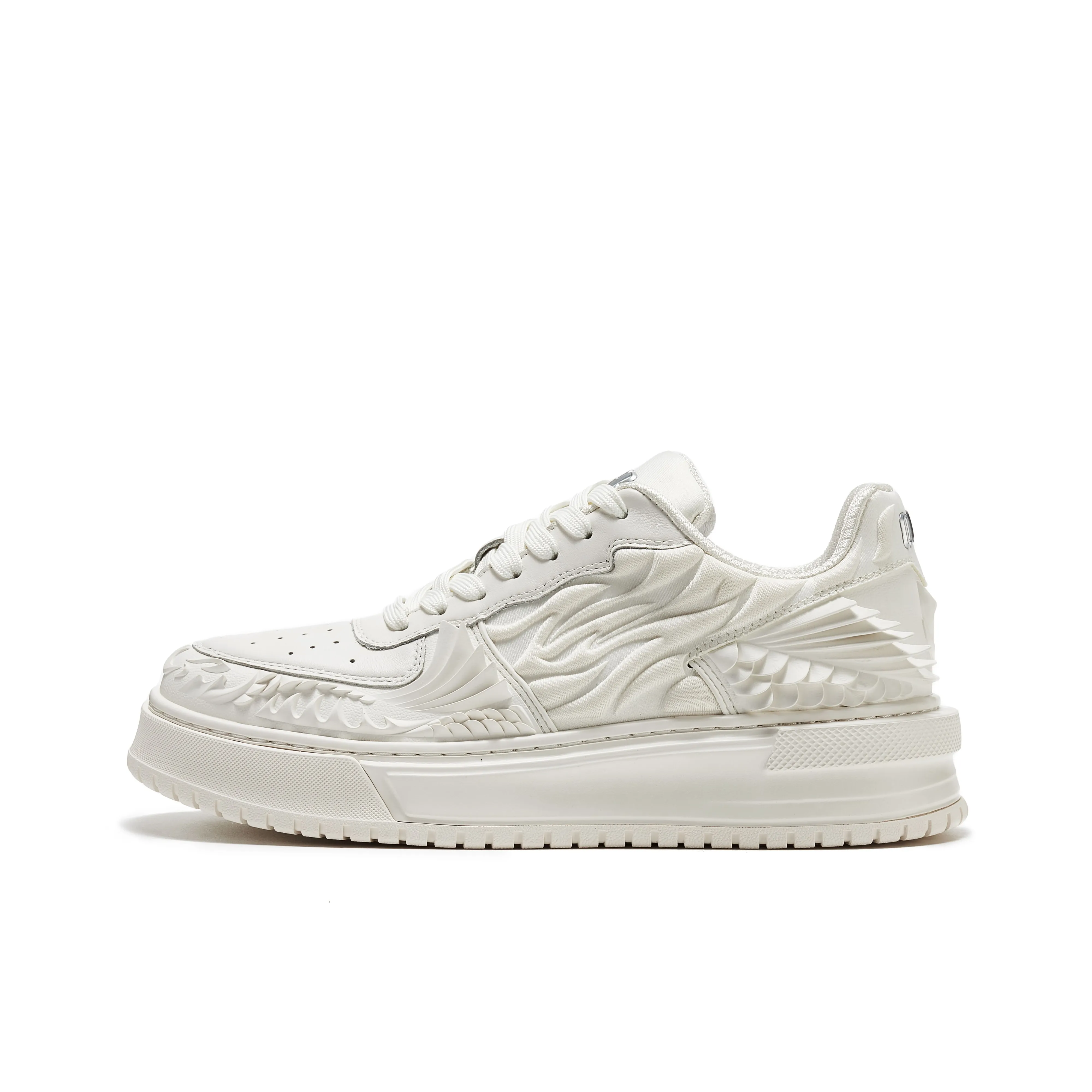 OGR Dragon Scales Model Low-Top Skateboard Shoes Unisex Pure White
