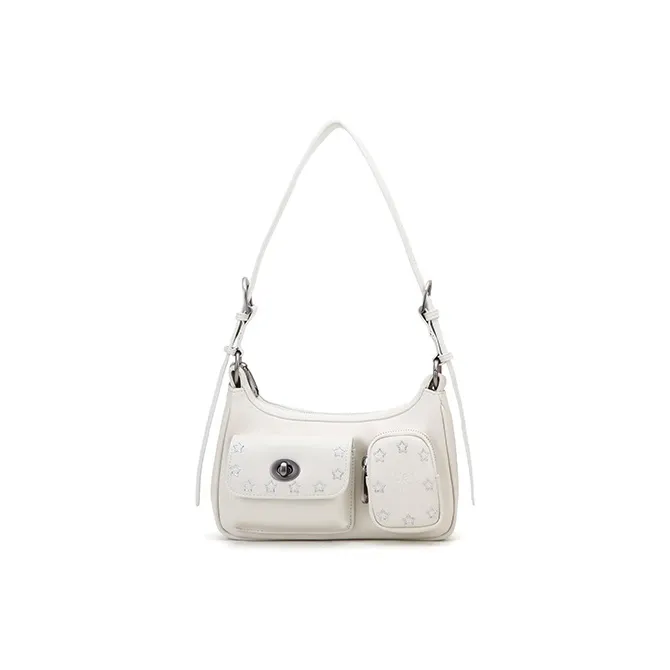 VANWALK Pu/Denim HOBO Bag Shoulder Bag Regular Women's Blue/White/Black