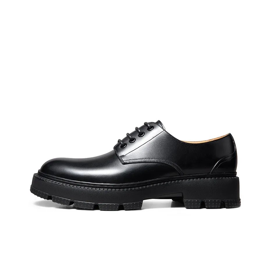 THOM WILLS Business Versatile Calfskin Derby Shoes Casual Shoes Men's Black
