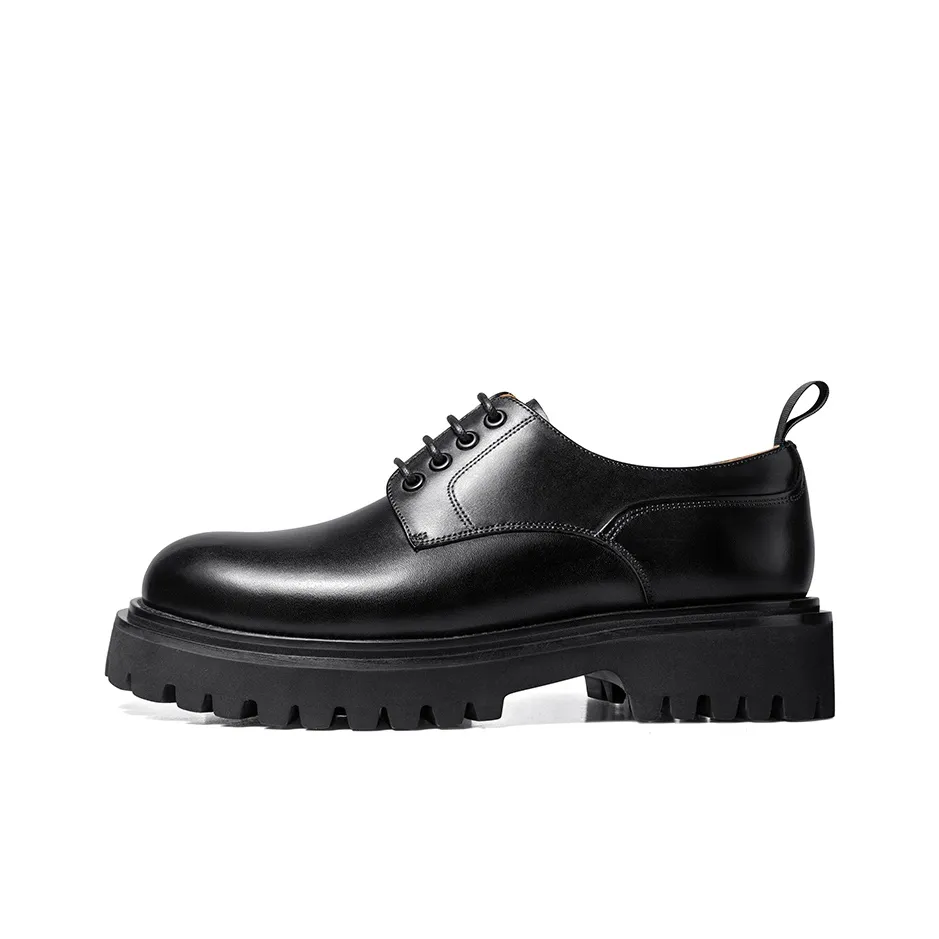 THOM WILLS Cleanfit Calfskin Derby Shoes Casual Shoes 4.8cm Men's Black