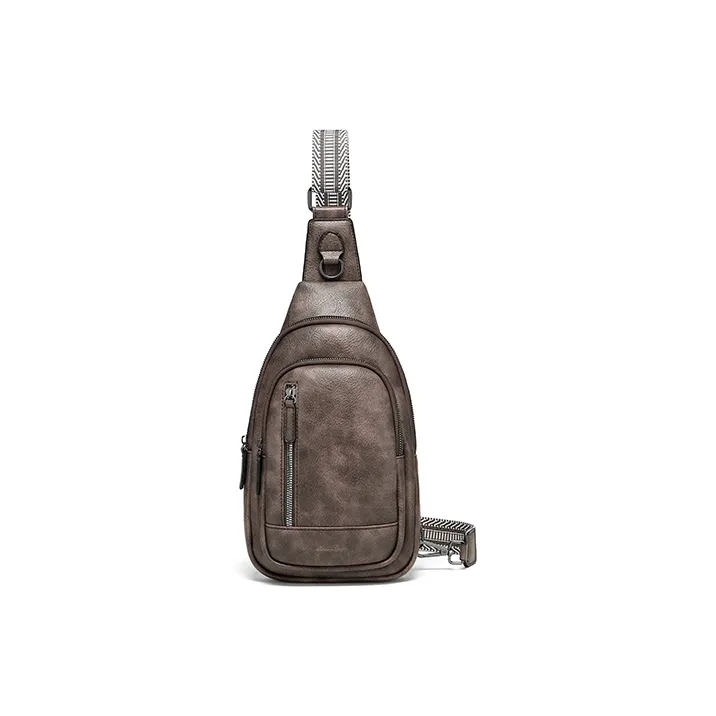 MashaLanti ПУ (полиуретан) Sling Сумка Сумка через плечо Стандартная Мужская Коричневый Кофейный Черный