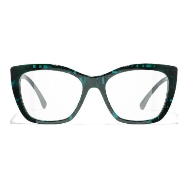 CHANEL Ацетат Нерегулярная форма Оправа для очков Мужская Зеленая