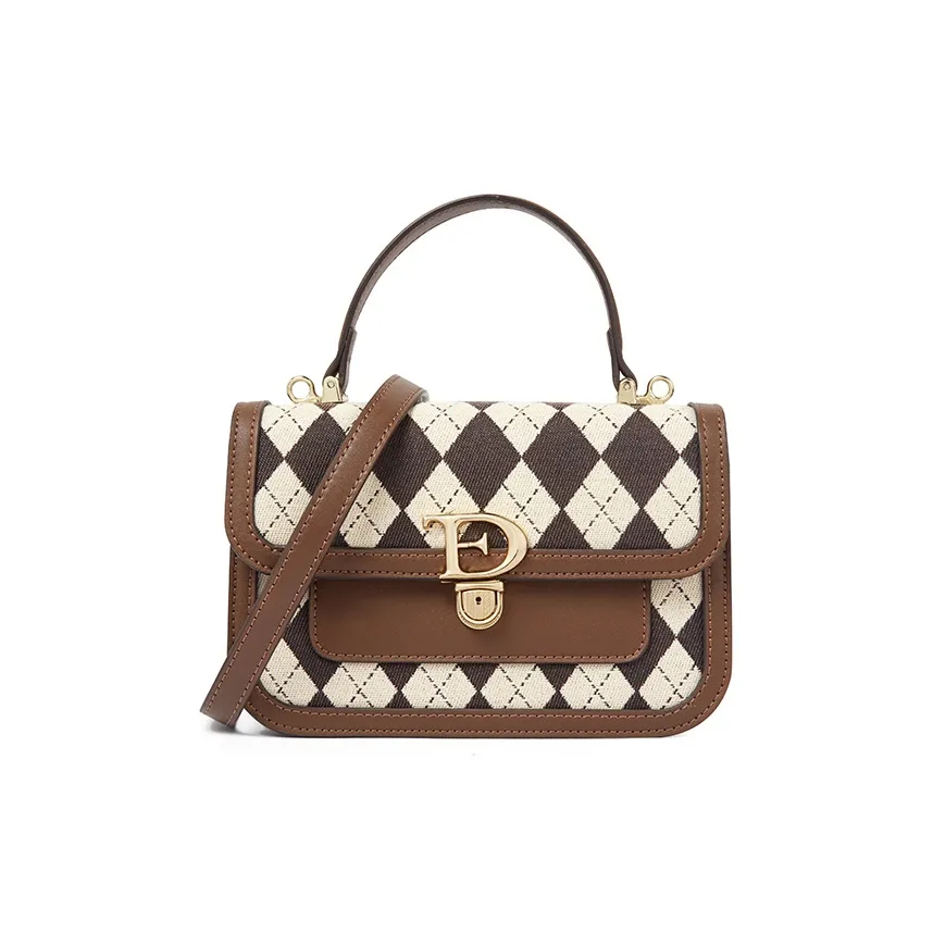 TUCANO ПУ (полиуретан) текстильная смесь через плечо маленькая женская шоколадная