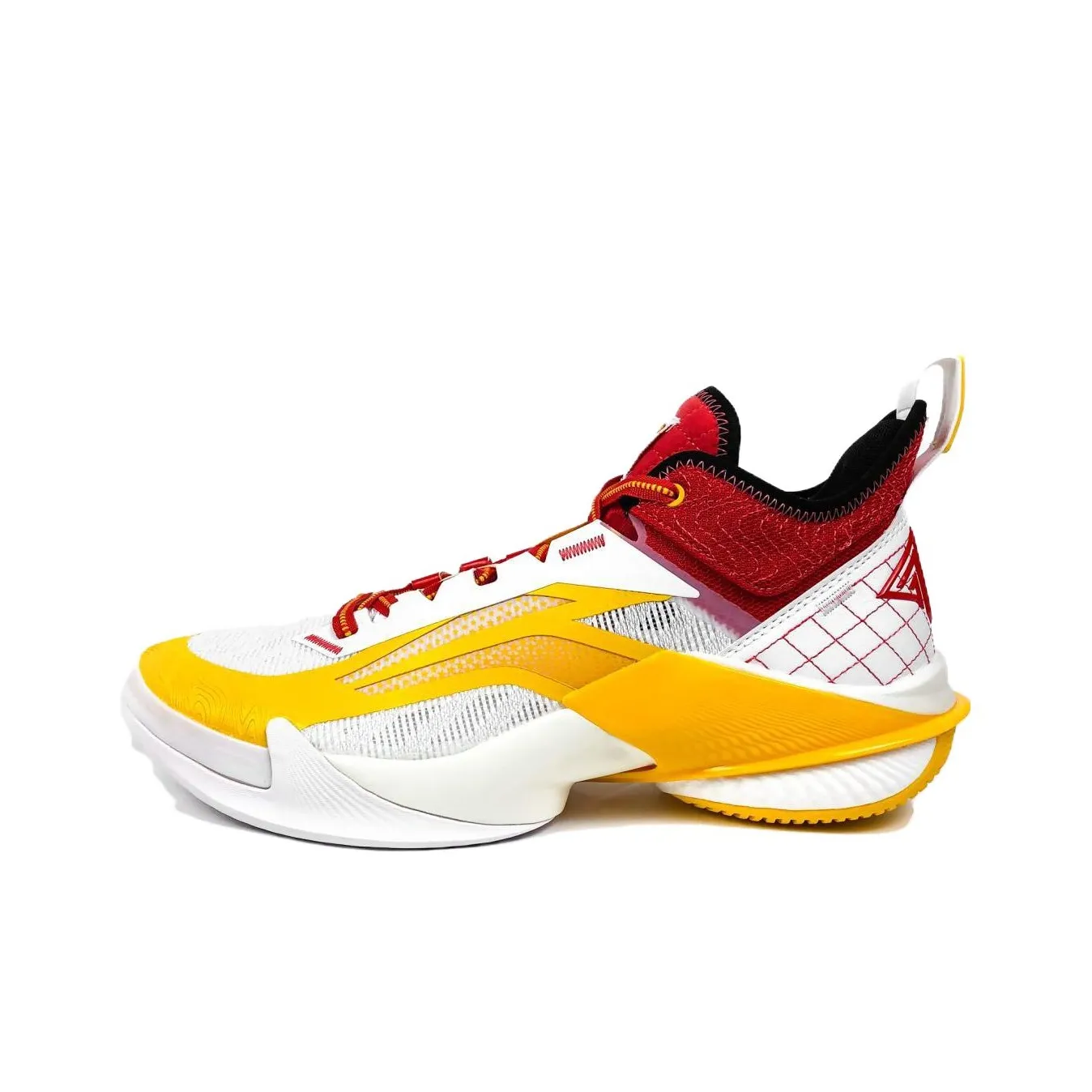 LINING Power 10 Амортизация MID Топ Баскетбольные кроссовки Мужской Белый Желтый Красный