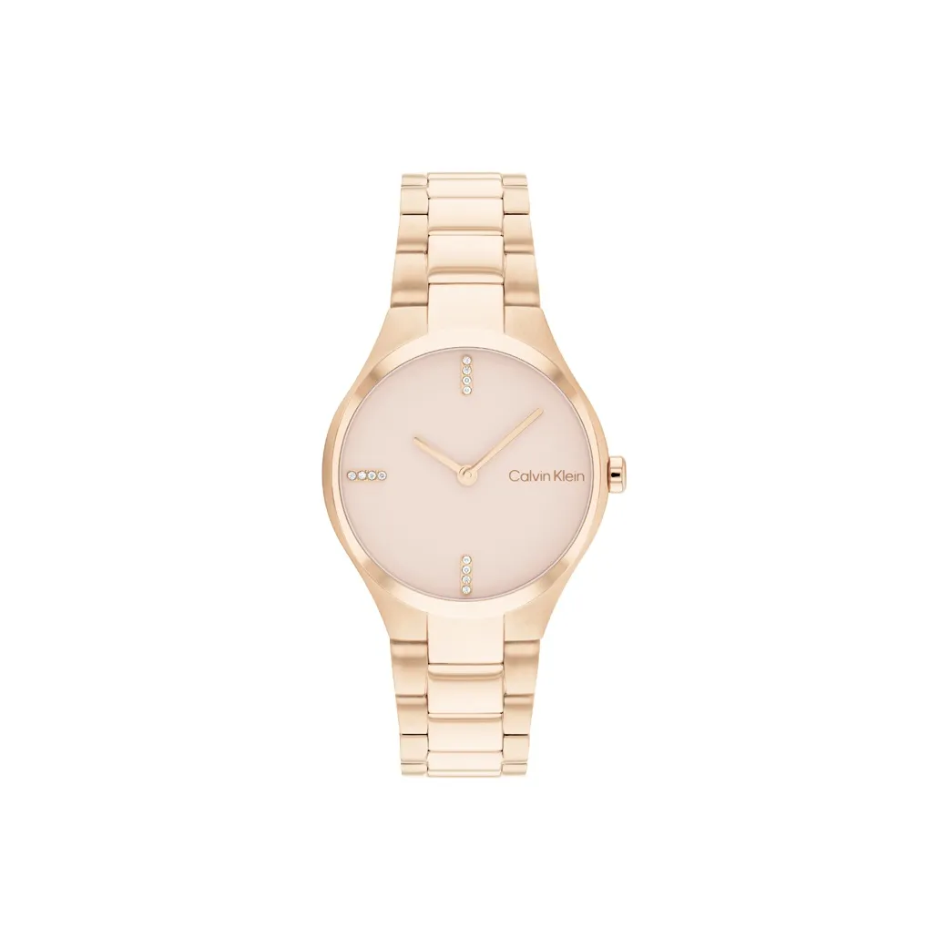 CK Calvin Klein Наручные часы Кварцевый механизм Розовое золото Циферблат часов Женские часы 25200334