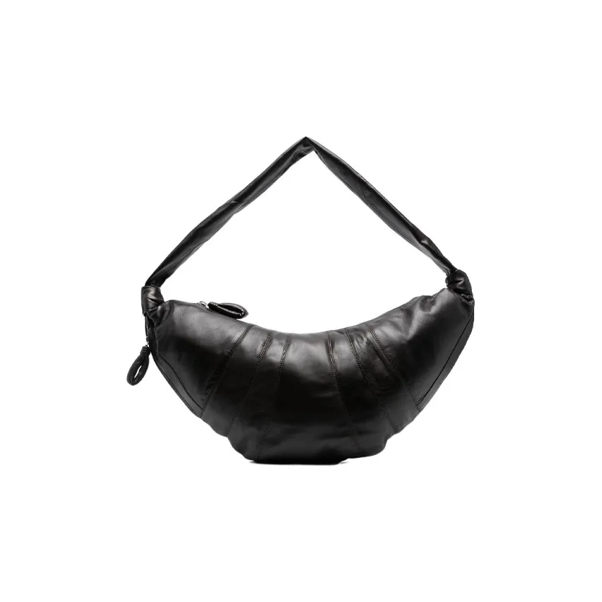 Lemaire Croissant Series Sheepskin Croissant Bag Goat Horn Bag Slogan Bag Handbag Shoulder Bag Large Size Unisex Black