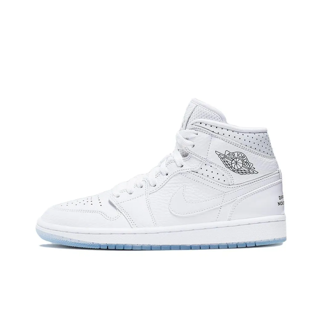 Jordan Air Jordan 1 MID Nos Differences Nous Unissent Non Slip Легкий MID Топ Винтажные баскетбольные кроссовки Женские