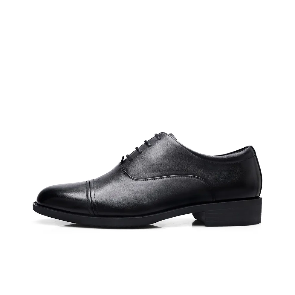 Strongman 3515 Three Strap Leather Shoes For Men Spring And Fall Breathable Lace Up Men's Unlined Shoes