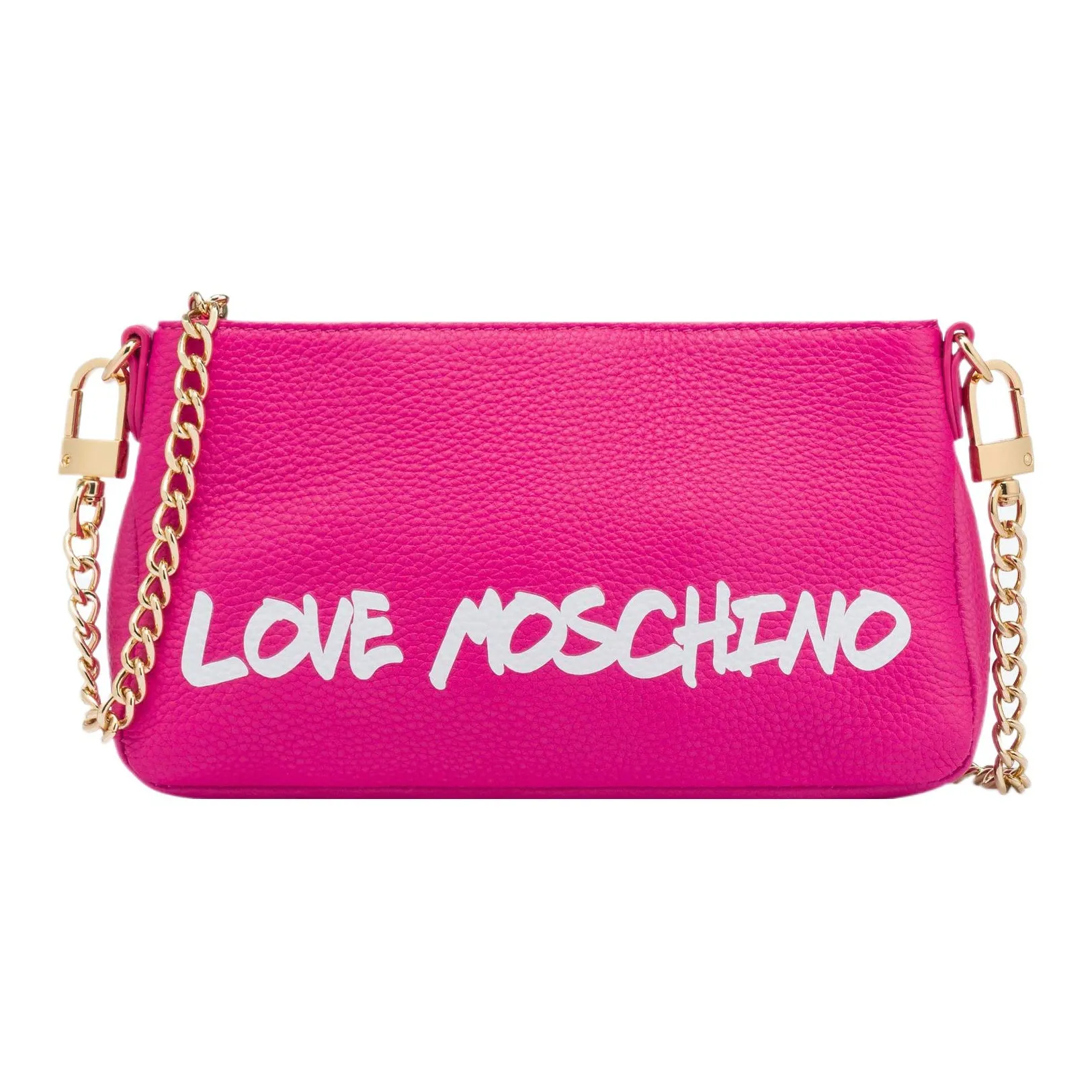 LOVE MOSCHINO Телячья кожа Сумка-багет Сумка через плечо Женская Фуксия