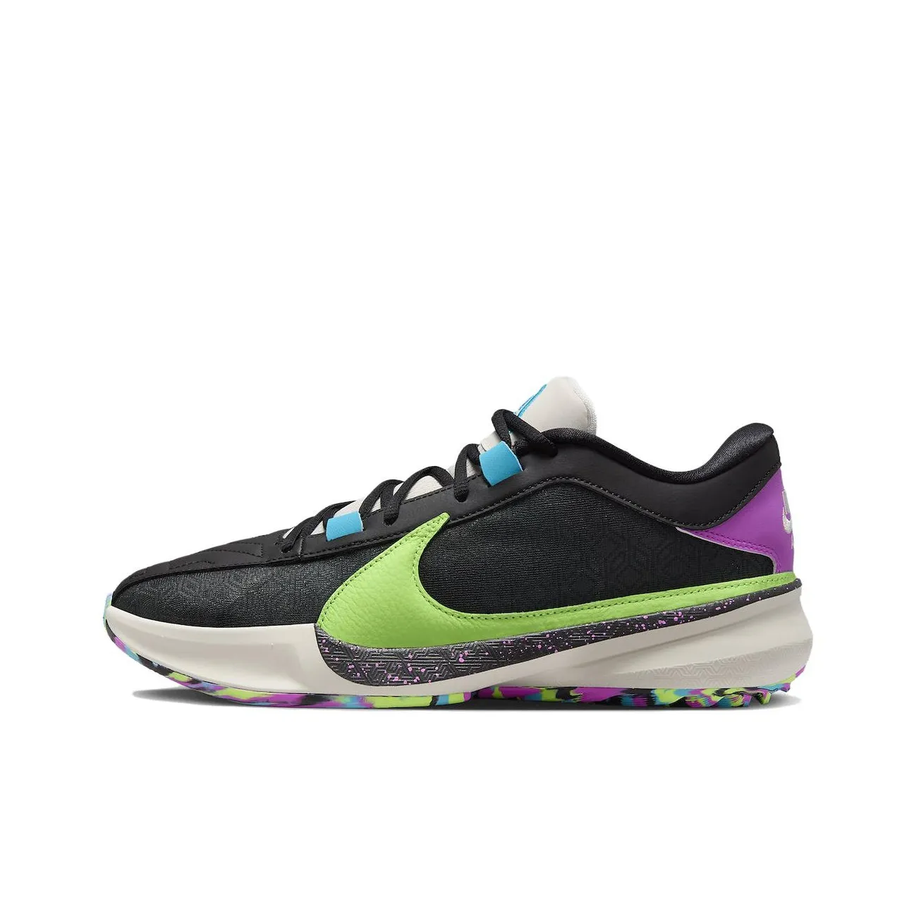 Nike Zoom Freak 5 Буква Bro 5 Устойчивый к истиранию Дышащие Низкие Баскетбольные кроссовки Мужские Черные Фиолетовые