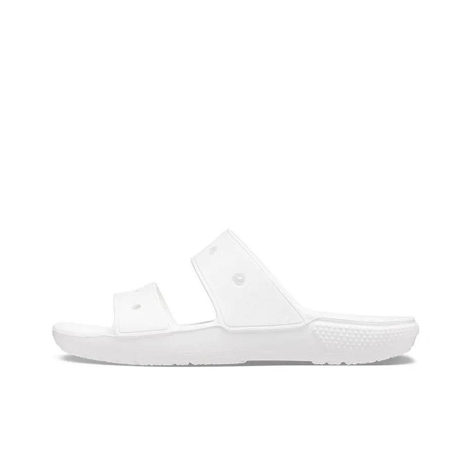 Crocs Classic Double Band Slide Sandals White