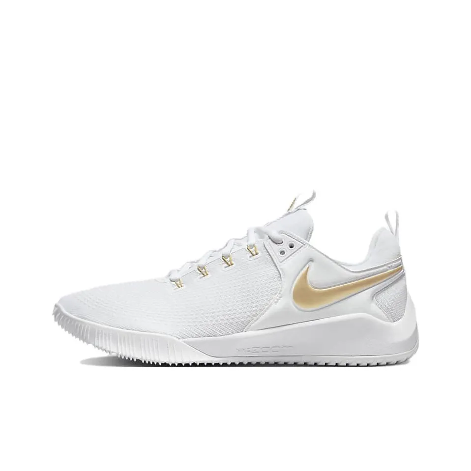 Nike AIR ZOOM HYPERACE 2 Abrasion Resistant Breathable Low Top Training Shoes Unisex White Gold