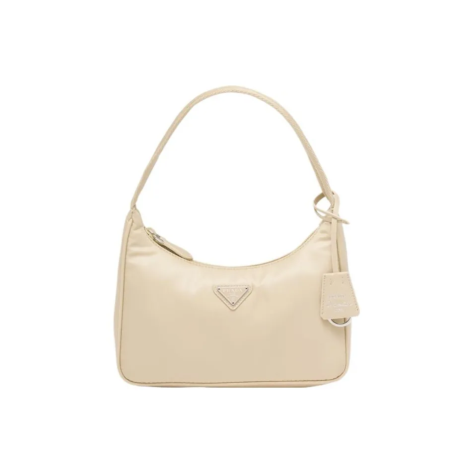 PRADA Re Edition Recycled Nylon Handbag Mini Women's Desert Beige