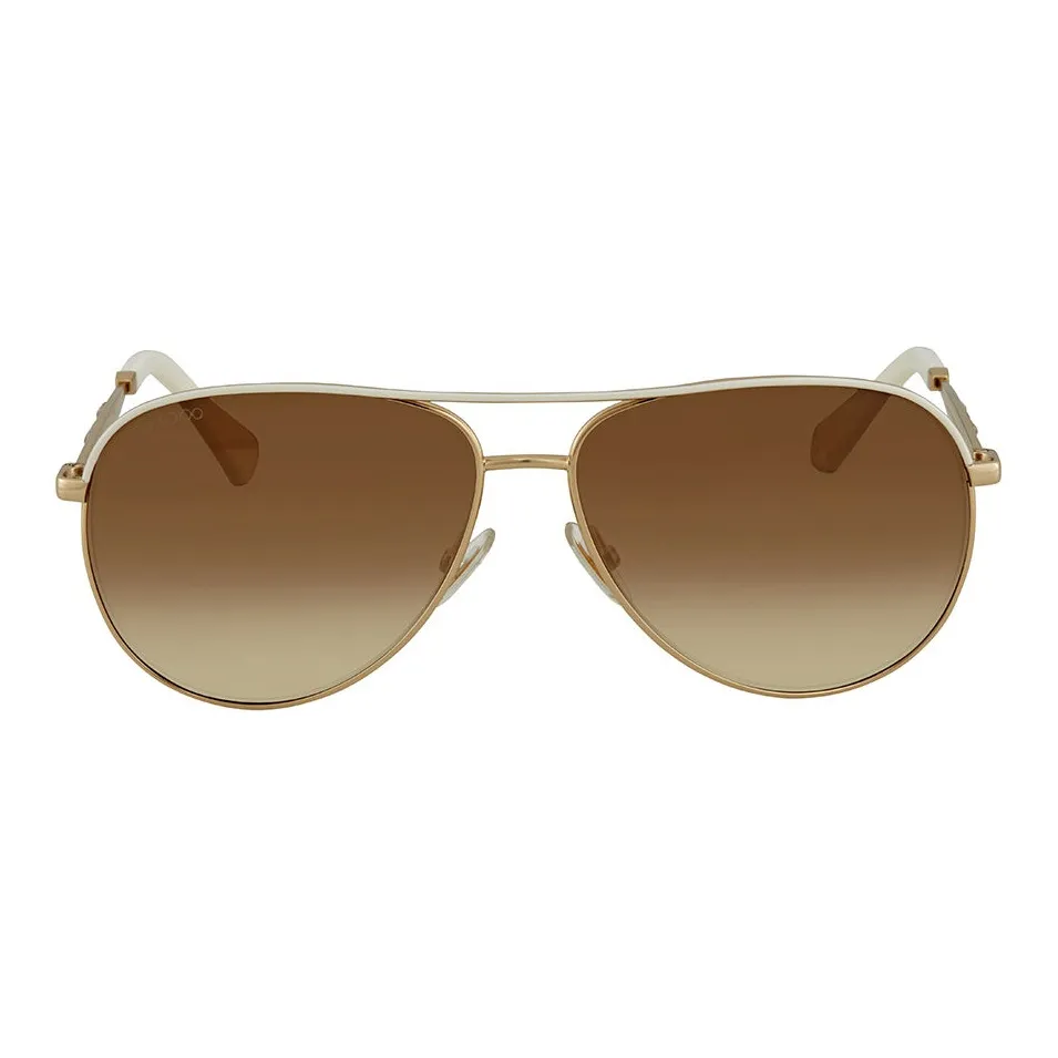 Jimmy Choo Metal Aviator Sunglasses Unisex Gold