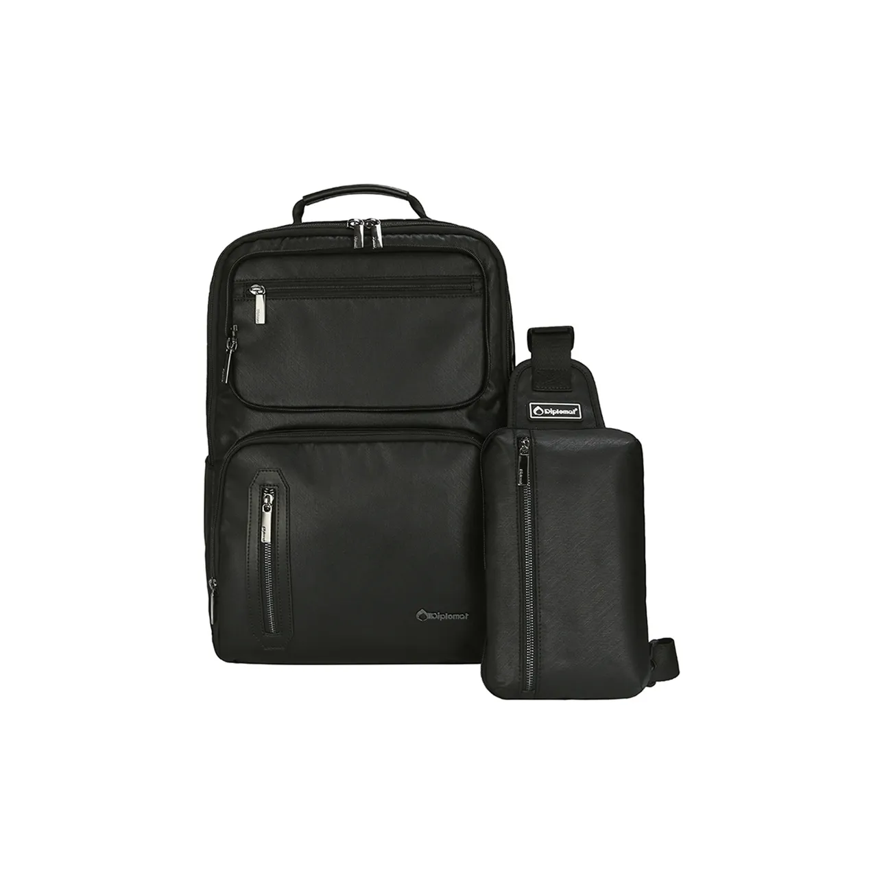 Diplomat Fabric Laptop Backpack Large Size Unisex Black