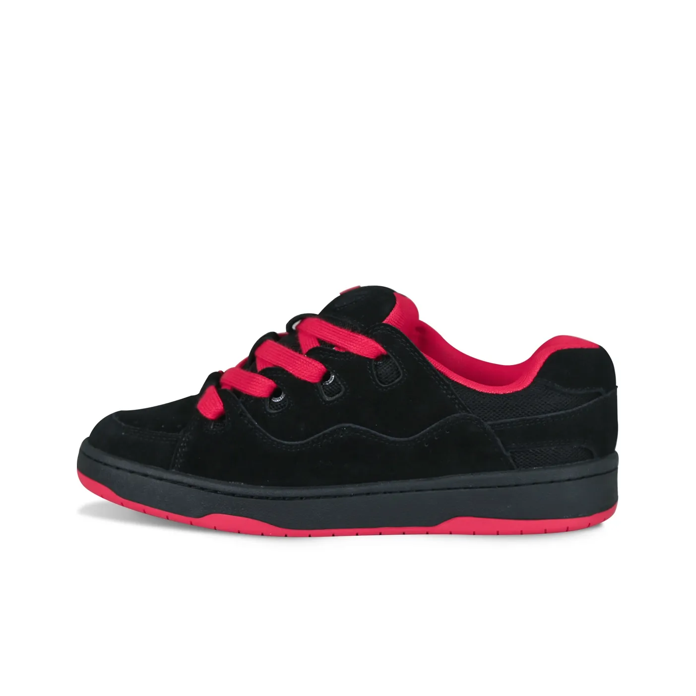 Ollieskate Anti Slip Wear Resistant Low Top Skateboard Shoes Unisex Black Red